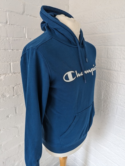 Champion Spellout Hoodie - Size XS - Teal - Cotton - P2P 21" - Picture 3 of 7